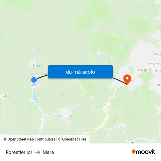 Harta de Forestierilor către Mara