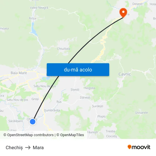 Harta de Chechiș către Mara