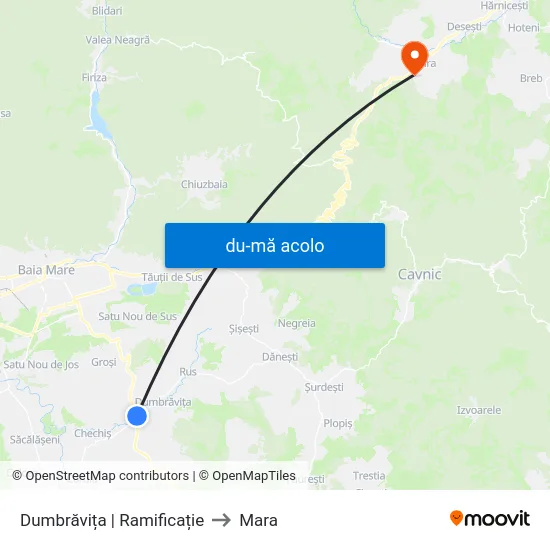 Harta de Dumbrăvița | Ramificație către Mara
