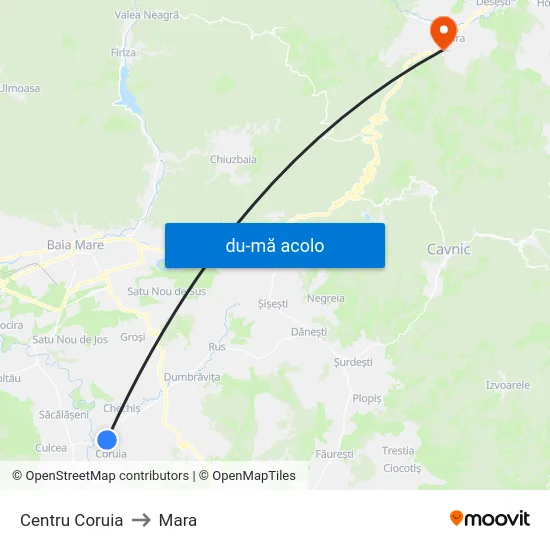 Harta de Centru Coruia către Mara