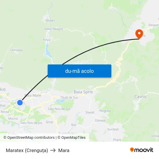 Harta de Maratex (Crenguța) către Mara