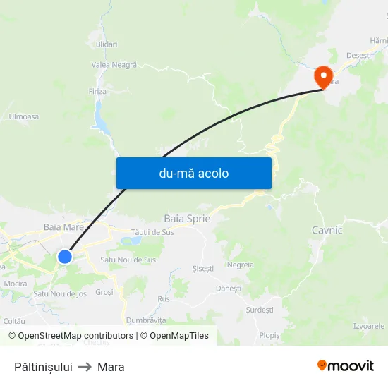 Harta de Păltinișului către Mara