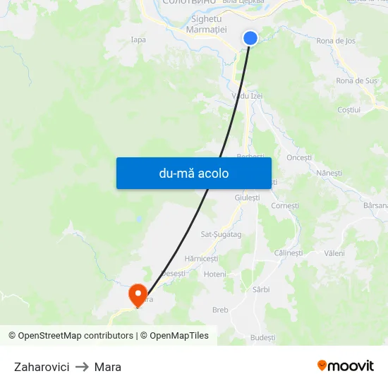 Harta de Zaharovici către Mara