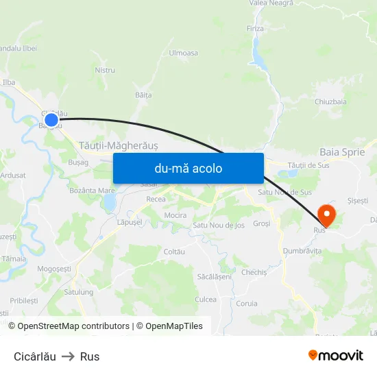 Harta de Cicârlău către Rus