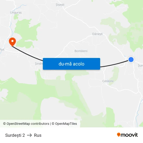 Harta de Surdești 2 către Rus