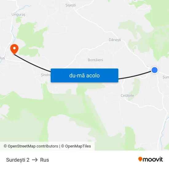 Harta de Surdești 2 către Rus