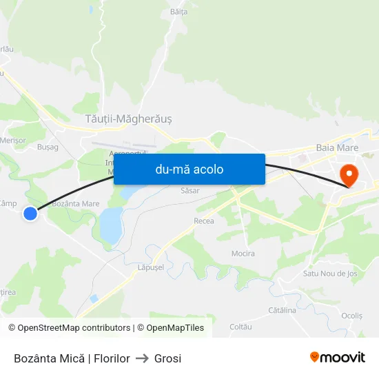 Harta de Bozânta Mică | Florilor către Grosi