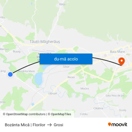 Harta de Bozânta Mică | Florilor către Grosi