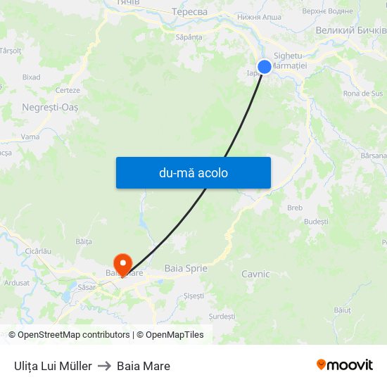 Harta de Ulița Lui Müller către Baia Mare