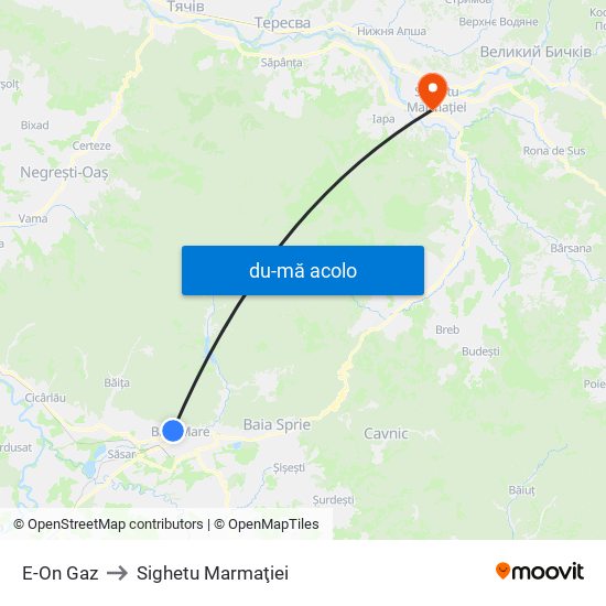 Harta de E-On Gaz către Sighetu Marmaţiei