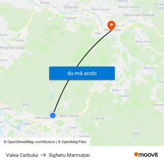 Harta de Valea Cerbului către Sighetu Marmaţiei