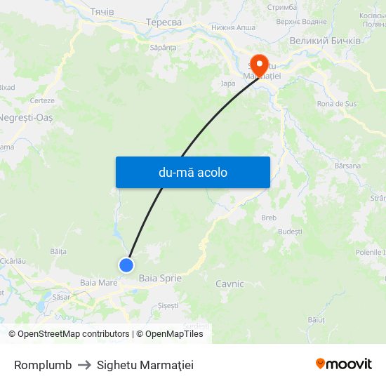 Harta de Romplumb către Sighetu Marmaţiei