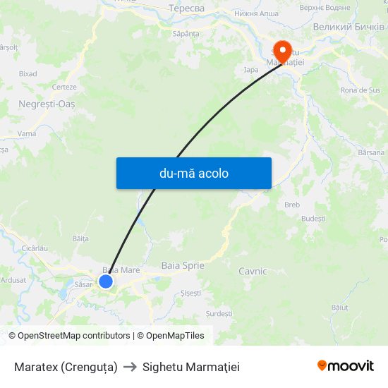 Harta de Maratex (Crenguța) către Sighetu Marmaţiei