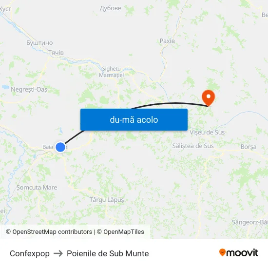 Harta de Confexpop către Poienile de Sub Munte