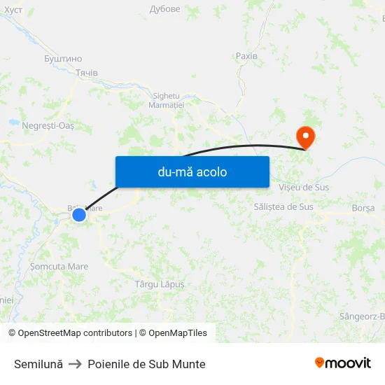 Harta de Semilună către Poienile de Sub Munte