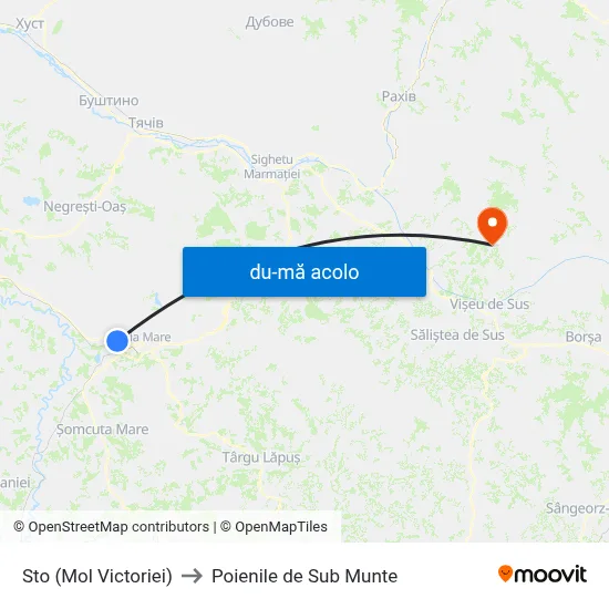 Harta de Sto (Mol Victoriei) către Poienile de Sub Munte