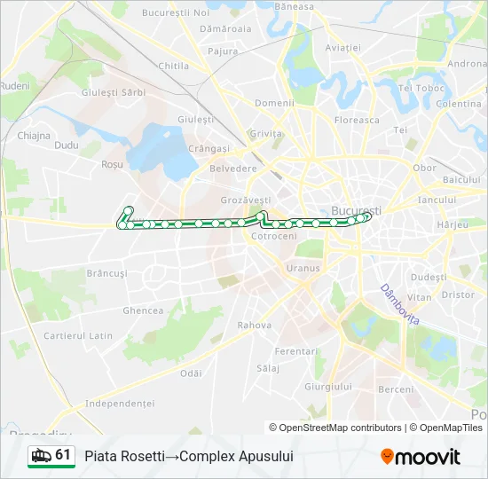 61 Trolleybus Line Map