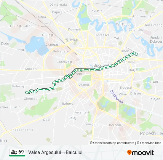 69 Trolleybus Line Map