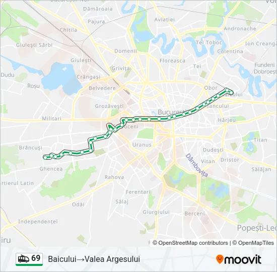 69 Trolleybus Line Map