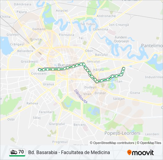 70 Trolleybus Line Map