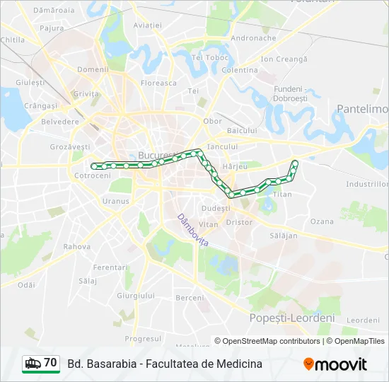 70 Trolleybus Line Map