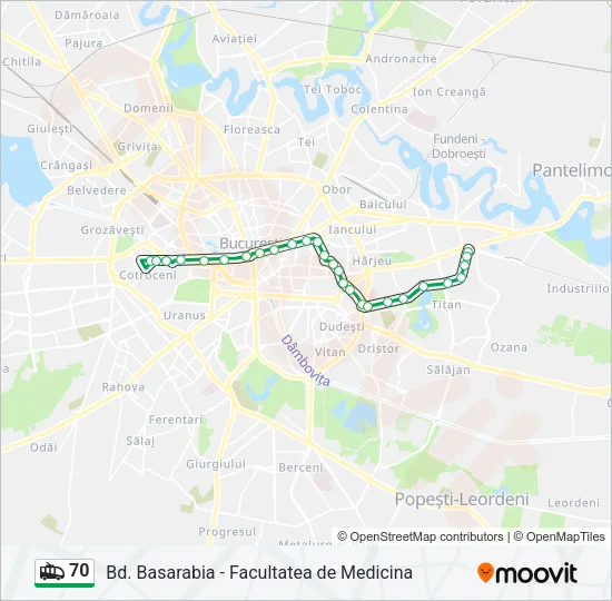 70 Trolleybus Line Map