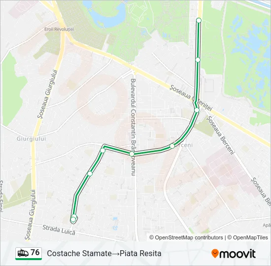 76 Trolleybus Line Map