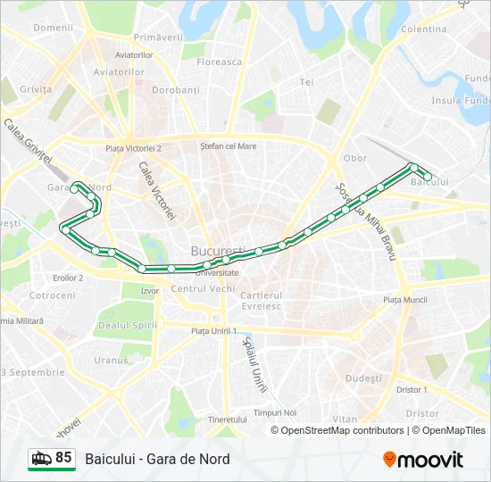 85 Trolleybus Line Map