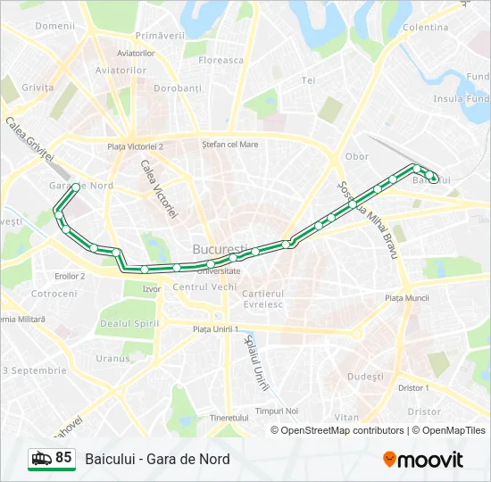 85 Trolleybus Line Map