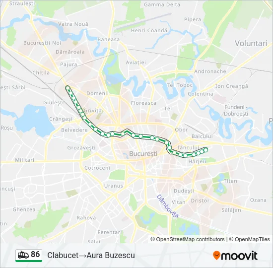 86 Trolleybus Line Map