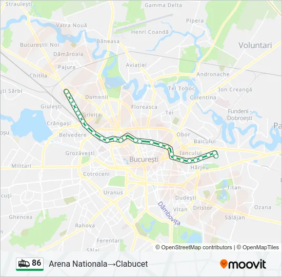 86 Trolleybus Line Map