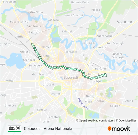 86 Trolleybus Line Map