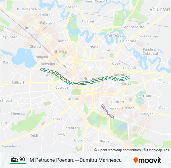 90 Trolleybus Line Map