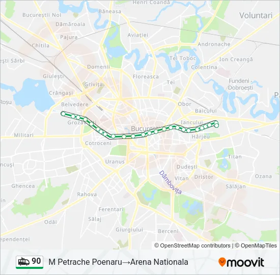90 Trolleybus Line Map