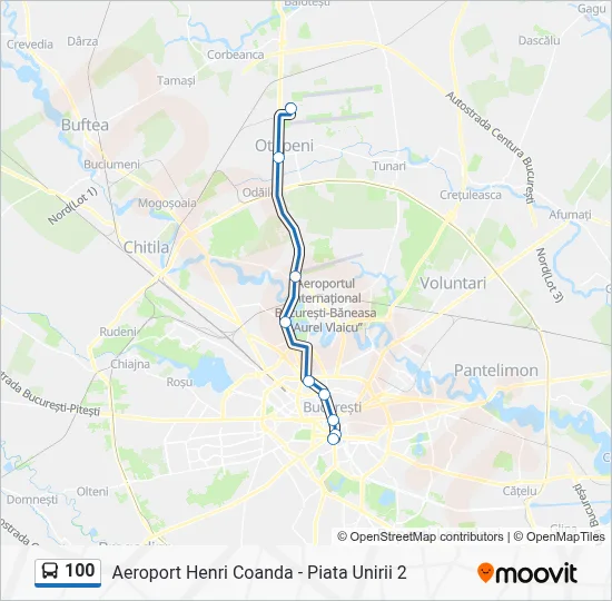 100 Route: Schedules, Stops & Maps - Piata Unirii 2‎→Aeroport