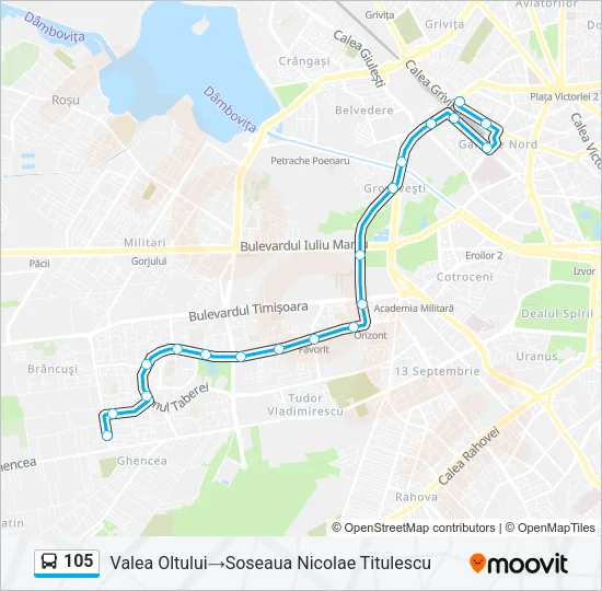 105 Bus Line Map
