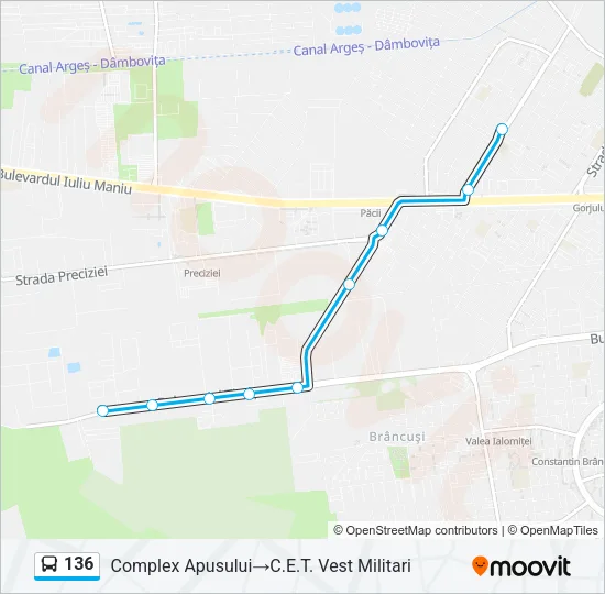 136 Bus Line Map