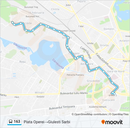 163 bus Line Map