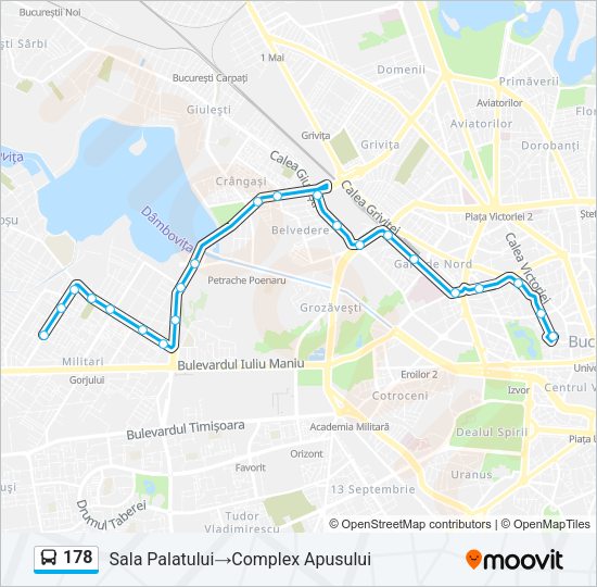 Hartă linie autobuz 178