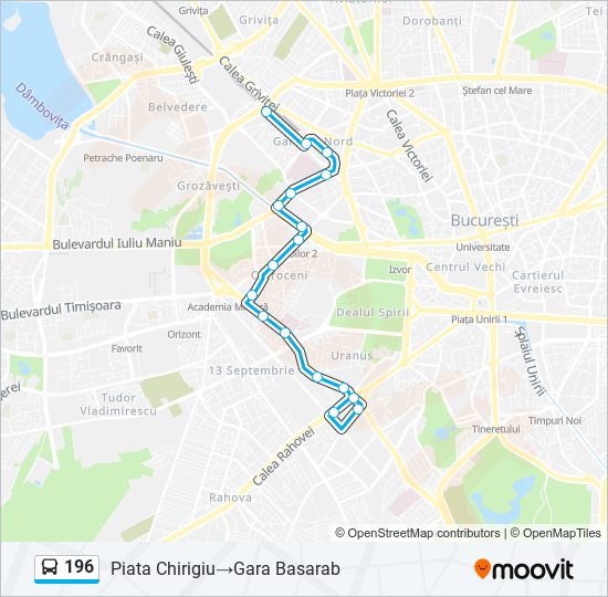 Hartă linie autobuz 196