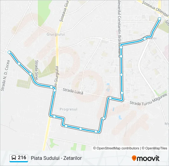 216 Bus Line Map