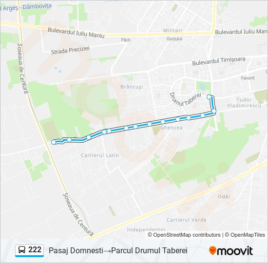 222 bus Line Map