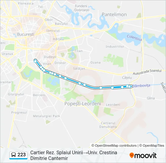 223 Bus Line Map