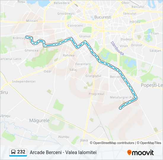 232 Bus Line Map