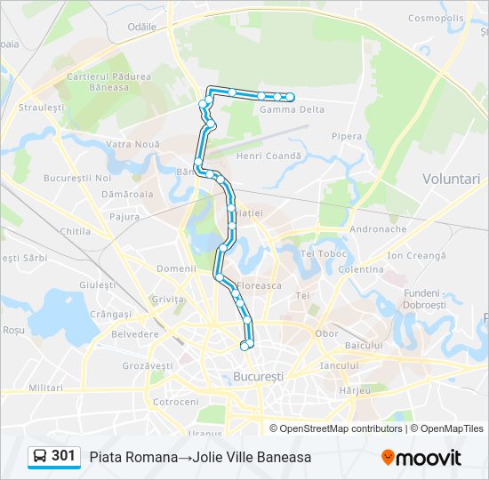 301 bus Line Map