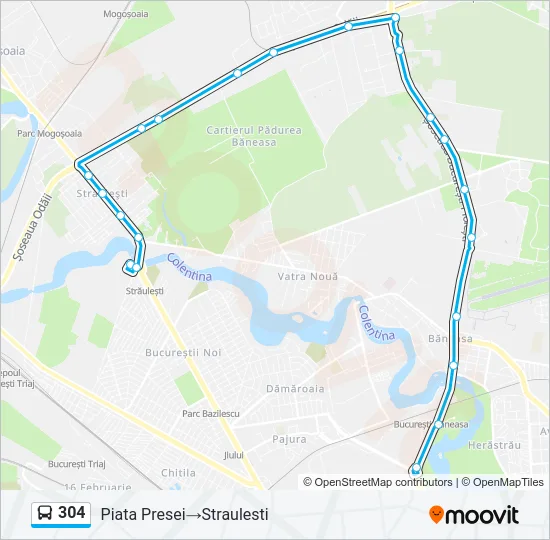 304 Bus Line Map