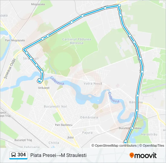 304 Bus Line Map