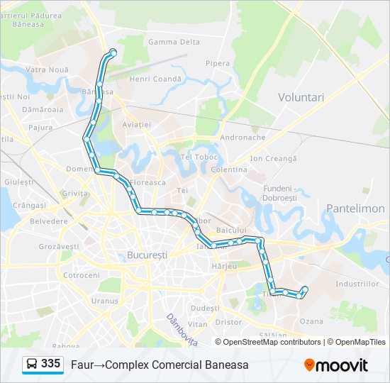 Hartă linie autobuz 335