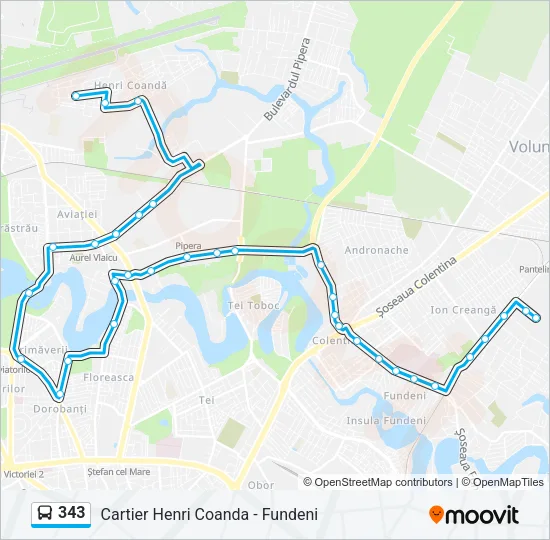 343 Bus Line Map