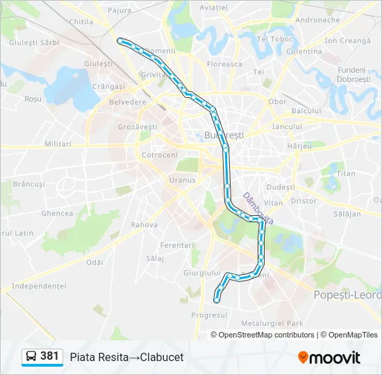 381 Bus Line Map